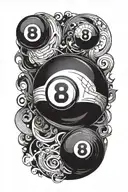 eight ball tattoo design idea