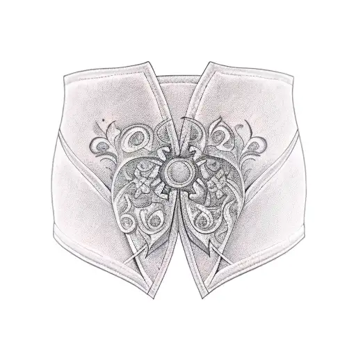 Arabesque thigh garter belt tattoo design idea