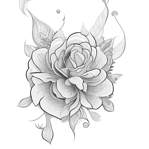 side butterfly and a flower tattoo design idea