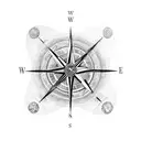 black and White Compass tattoo design idea