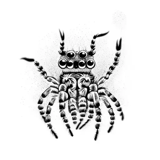 cute jumping spider  tattoo design idea