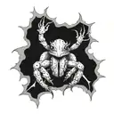 spider on frog playing tattoo design idea