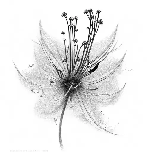 Red spider lily with phrase "Become stornger, smarter, be better" tattoo design idea