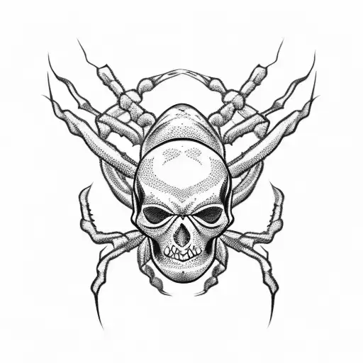 Spider skull tattoo design idea