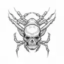 Spider skull tattoo design idea
