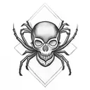Spider skull tattoo design idea