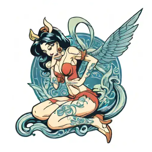 nsfw disney characters nude pin up tattoo design idea