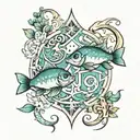 pisces Sagittarius love tattoo design idea