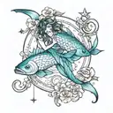 pisces Sagittarius love tattoo design idea