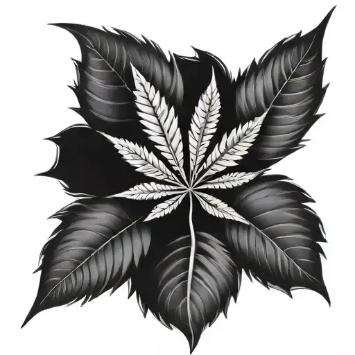 weed leaf shaped like design tattoo design idea