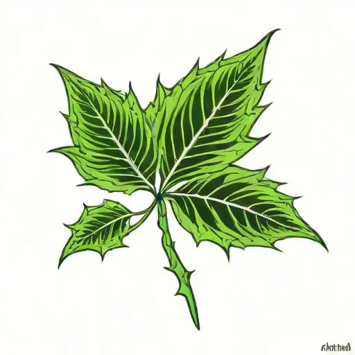 weed leaf tattoo design idea
