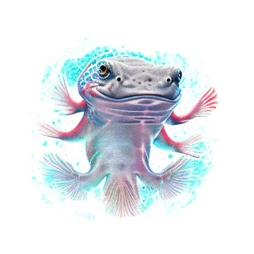 cosmic axolotl  tattoo design idea