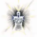 A silhouette of a football player kneeling in prayer, surrounded by rays of light symbolizing God's presence tattoo design idea