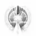 A silhouette of a football player kneeling in prayer, surrounded by rays of light symbolizing God's presence tattoo design idea