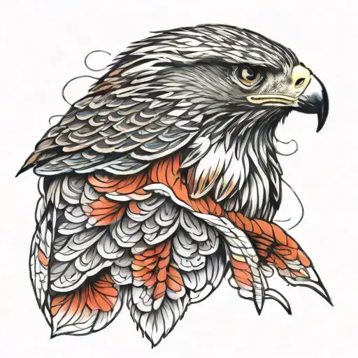 red tailed hawk tattoo design idea