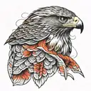 red tailed hawk tattoo design idea