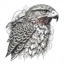 red tailed hawk tattoo design idea
