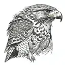 red tailed hawk tattoo design idea