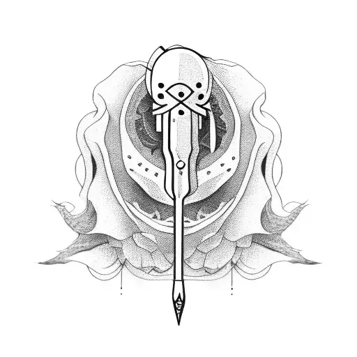 crochet hook tattoo design idea