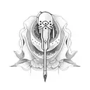 crochet hook tattoo design idea