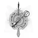 crochet hook tattoo design idea