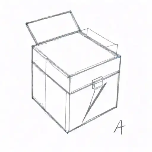 À bowie box, focusing more on the box, a simple, symbolic minimal tattoo. It's inspired by a song called "Bowie box".  tattoo design idea