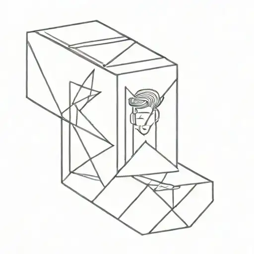 À bowie box, focusing more on the box, a simple, symbolic minimal tattoo. It's inspired by a song called "Bowie box".  tattoo design idea