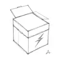 À bowie box, focusing more on the box, a simple, symbolic minimal tattoo. It's inspired by a song called "Bowie box".  tattoo design idea