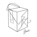 À bowie box, focusing more on the box, a simple, symbolic minimal tattoo. It's inspired by a song called "Bowie box".  tattoo design idea