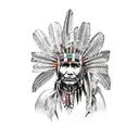 sudamerican indian with a jungle behind  tattoo design idea