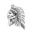 sudamerican indian with a jungle behind  tattoo design idea