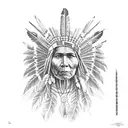 sudamerican indian with a jungle behind  tattoo design idea