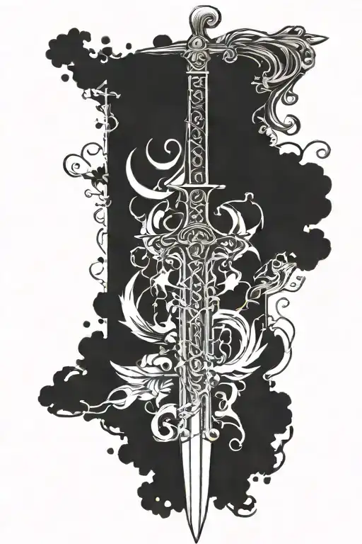Percy Jackson Sword with divergent factions tattoo design idea