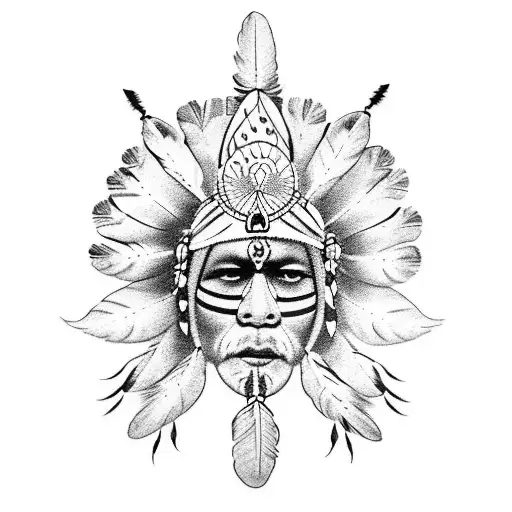 Indian dream catcher eagle buffalo Pocahontas  tattoo design idea