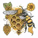 honey bee hive tattoo design idea
