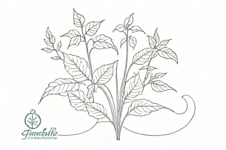 vegetable plants growing tattoo design idea