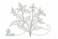 vegetable plants growing tattoo design idea