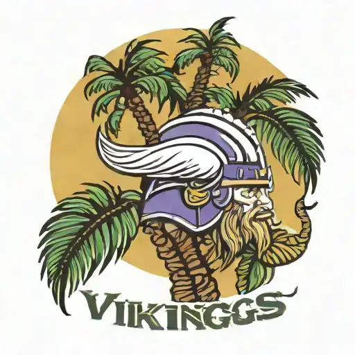 minnesota vikings and palm trees tattoo design idea