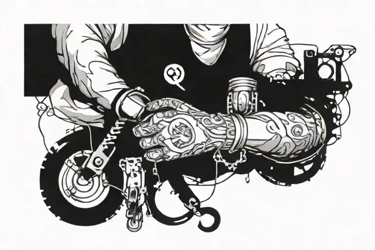 numbers 1312 tattoo with handcuffs sleeve blinded tattoo design idea