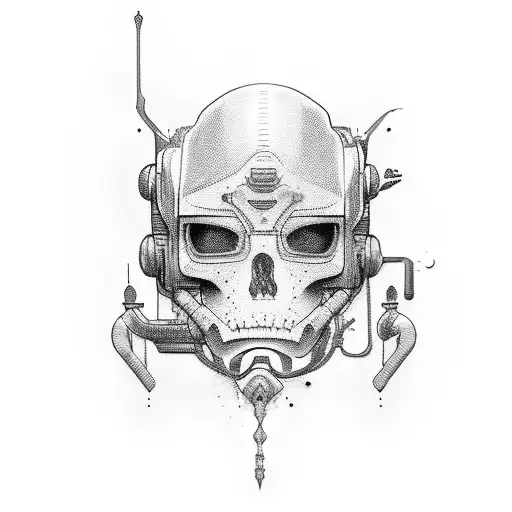 pírate cyborg  tattoo design idea