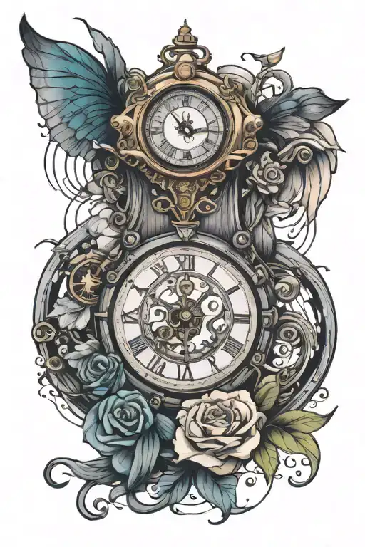 time travel tattoo design idea