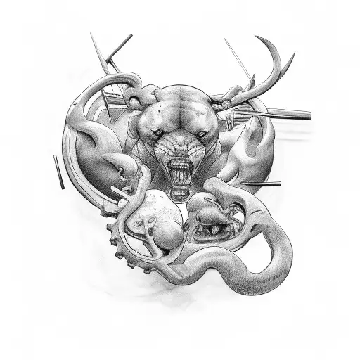 gym and greek mythology and mac miller logoand life and dopamine and seritonin tattoo design idea
