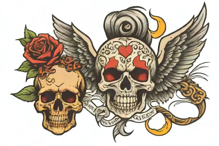heaven is where you get when you fight through hell tattoo design idea