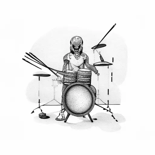 drummer tattoo design idea