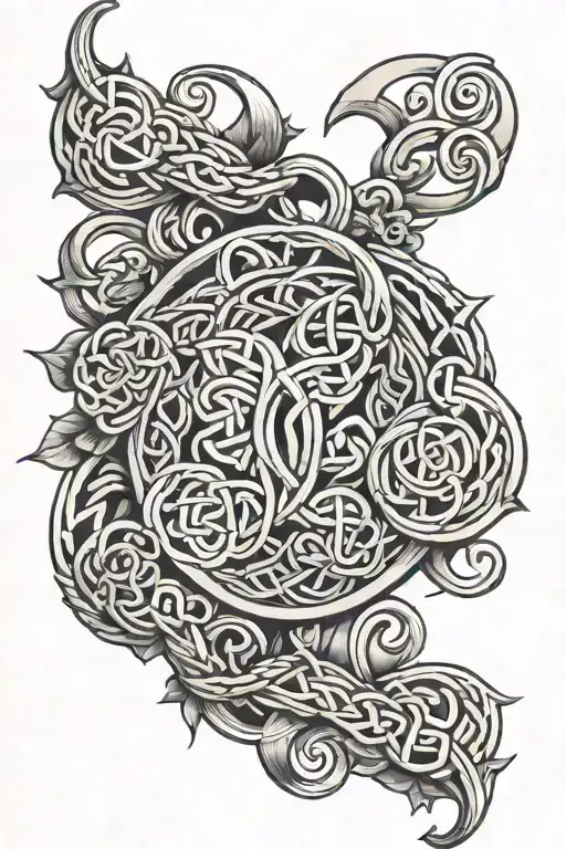 Celtic Braid mix forearm tattoo design tattoo design idea