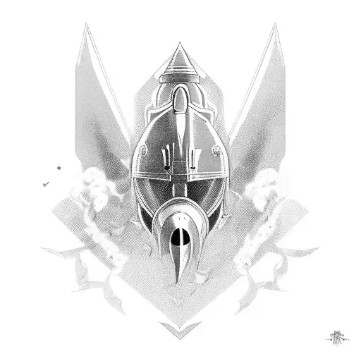 knight with f-15 jet tattoo design idea