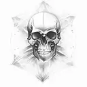 the dark mark from harry potter with the deathly hallows on the skull with a smokey backround  tattoo design idea