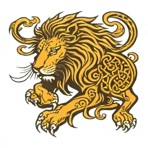 weight loss tattoo Celtic lion wearing tattoo design idea