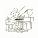 memorial for grandparents one who plays piano and one who loves fishing and cards  tattoo design idea