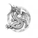 dragon flying in infinity symbol tattoo design idea